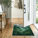 Emerald Misty Mountains Forest Area Rug