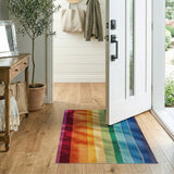 Vibrant Rainbow Vertical Stripe Area Rug