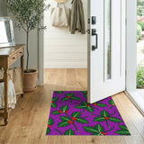 Purple Holly Leaves Berries Area Rug