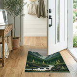Alpine Bears Waterfall Forest Area Rug