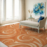 Abstract Area Orange Swirl Abstract Area Rug