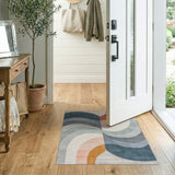 Modern Wavy Abstract Multi-Color Area Rug