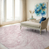 Pink Marble Swirl Area Rug