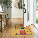Basketball Court Yellow Area Rug