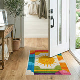 Cheerful Smiling Sun Kids Area Rug