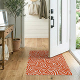 Vibrant Orange Swirl Abstract Abstract Area Area Rug