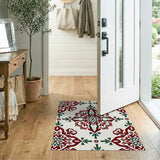 Red Green Traditional Persian Area Rug