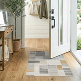 Distressed Neutral Geometric Area Rug