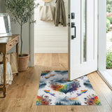 Rainbow Floral Heart Mountain Rug