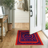 Red Navy Spiral Medallion Persian Rug