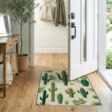 Green Cactus Succulent Botanical Area Rug