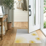 Yellow Radiant Yellow Sunburst Area Rug