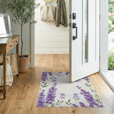 Watercolor Lavender Blooms Purple Area Rug