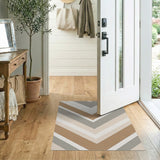 Neutral Chevron Grey Beige Area Rug