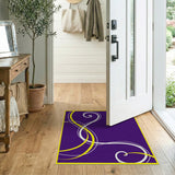 Purple Swirl Abstract Purple Area Rug