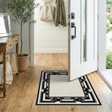 Ornate Black Frame Area Rug
