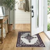 Black and White Ornate Medallion Ornate Black White Persian Medallion Rug