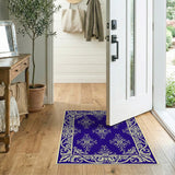 Navy Blue Ornate Persian Motif Area Rug