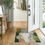 Abstract Organic Leaf Multi-Color Area Rug
