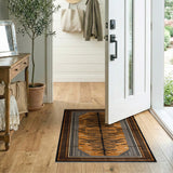 Burnt Orange Tiger Stripe Heritage Tribal Rug