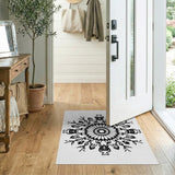 Floral Vintage Intricate Black White Floral Mandala Area Rug