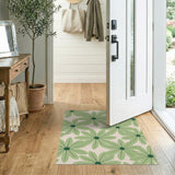 Oversized Green Daisy Floral Area Rug