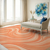 Orange Swirl Flow Area Rug