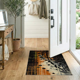 Distressed Orange Tiger Print Area Rug