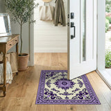 Traditional Persian Purple Ornate Persian Medallion Rug