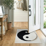 Yin Yang Black White Tufted Round Rug