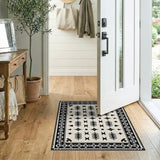 Geometric Black and White Black White Heritage Tribal Geometric Rug