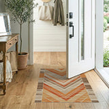 Orange Chevron Zigzag Southwestern Rug