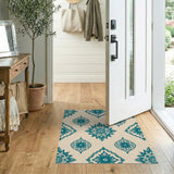 Teal Mandala Persian Area Rug