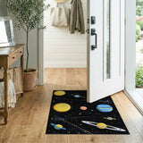 Multi-color and Patterns Pixel Art Solar System Area Rug