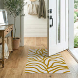 Golden Wavy Abstract Area Rug