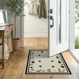 Whimsical Cat Doodle Border Area Rug