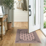 Traditional Persian Ornate Floral Border Beige Area Rug