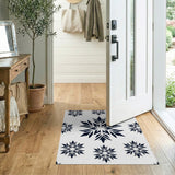Snowflake Silhouette Area Rug Black White