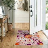 Explosive Multi-Color Splatter Abstract Rug