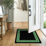 Emerald Celtic Knot Border Area Rug