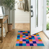 Vibrant Multi-Color Geometric Block Geometric Modern Area Rug
