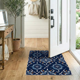 Coastal Oar Wave Navy Area Rug