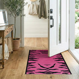 Bold Pink Tiger Stripe Shag Area Rug