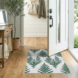 Leaf Lush Green Fern Leaf Area Rug