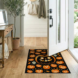 Playful Jack-O'-Lantern Halloween Pumpkin Rug