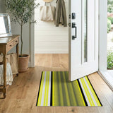 Bold Yellow Black Mesh Geometric Area Rug