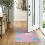Dreamy Pink Clouds Kids Area Rug