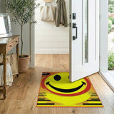 Bold Yellow Smiley Face Area Rug