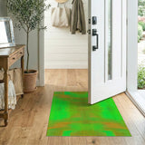 Green Geometric Modern Vibrant Green Geometric Grid Area Rug