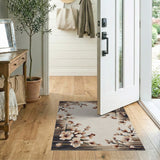 Vintage Cherry Blossom Beige Area Rug